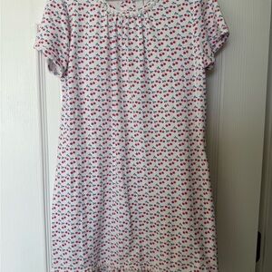 Girls' White Cherry-Print Short-Sleeve Nightgown